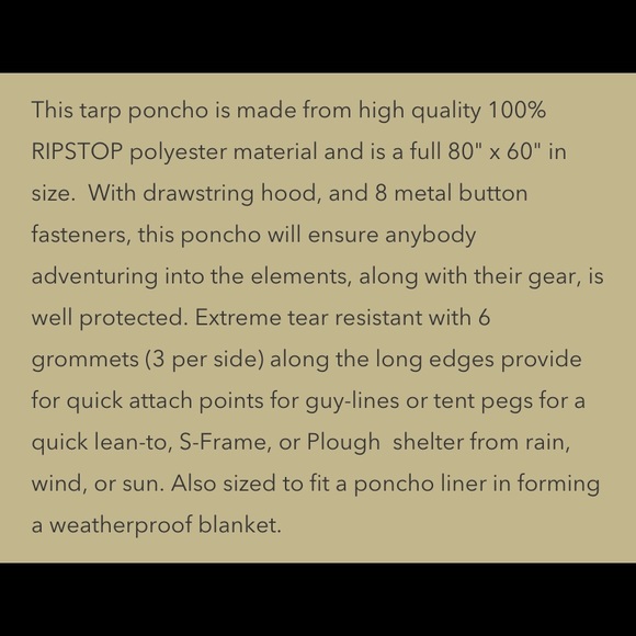 COPY - Heavyweight tarp poncho - Picture 2 of 5